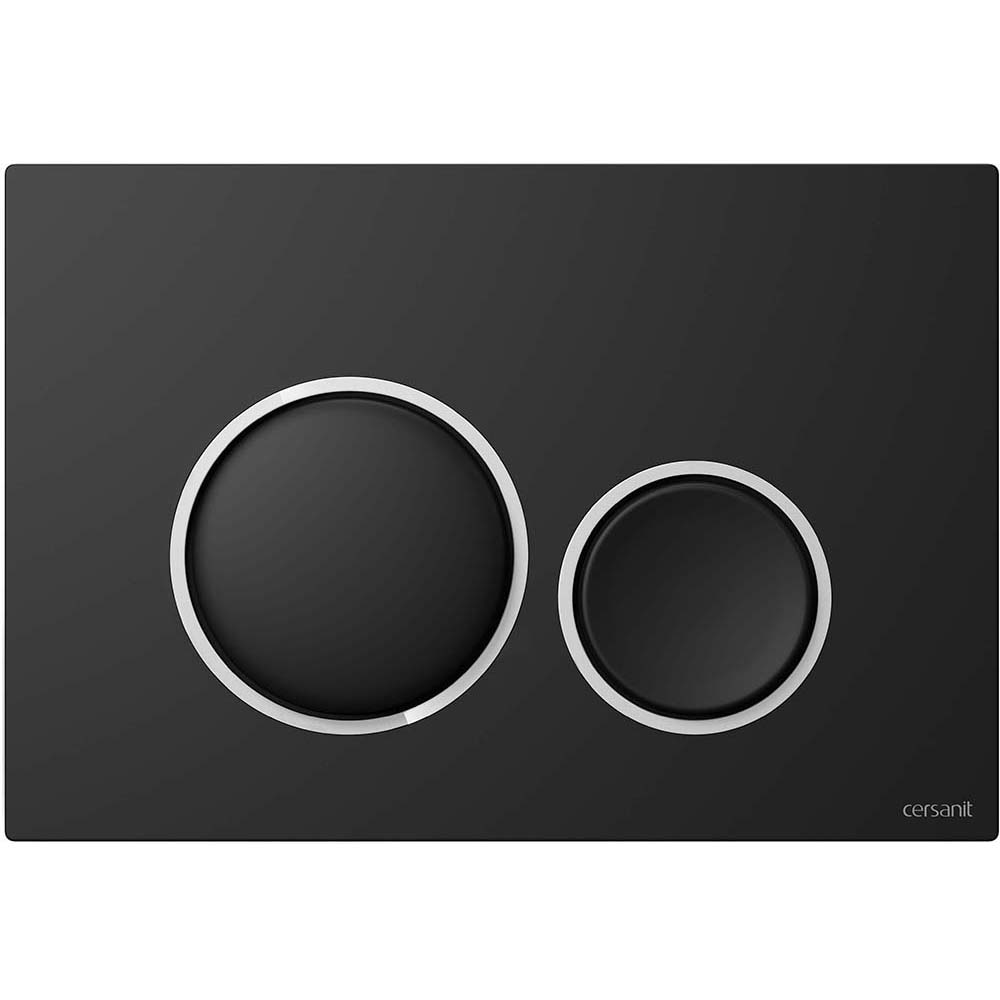 CERSANIT Ovládací tlačítko pro WC LUNA černá matná, kruh lesklý chrom K97-0631