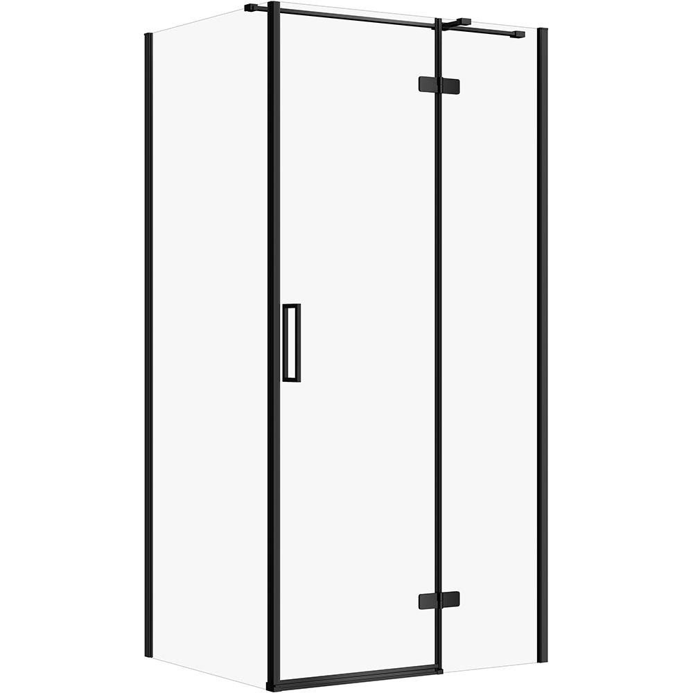 CERSANIT JOTA obdélníkový sprchový kout 100x80 pravý černý, čiré sklo S160-033