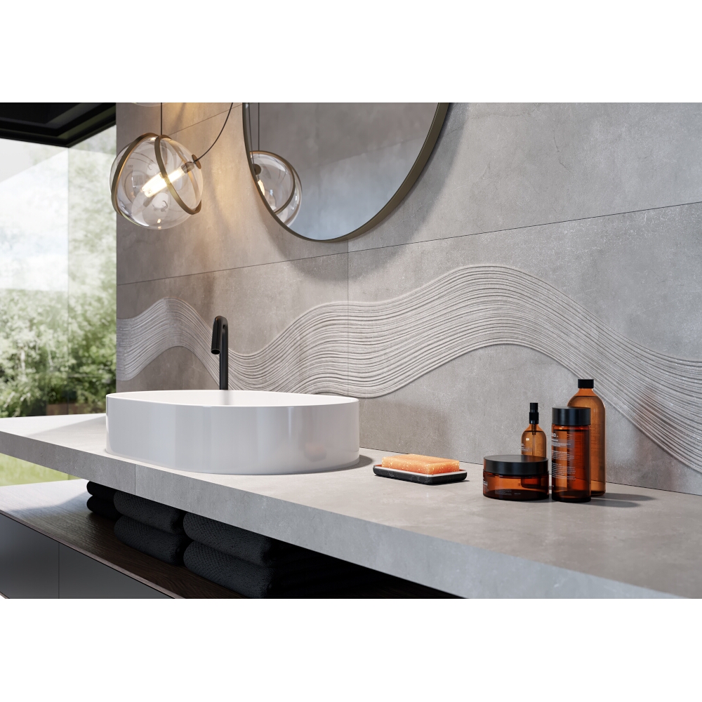 Obklady na stěnu CONCRETE SEA grey structure mat 39,8x119,8 gat. I
