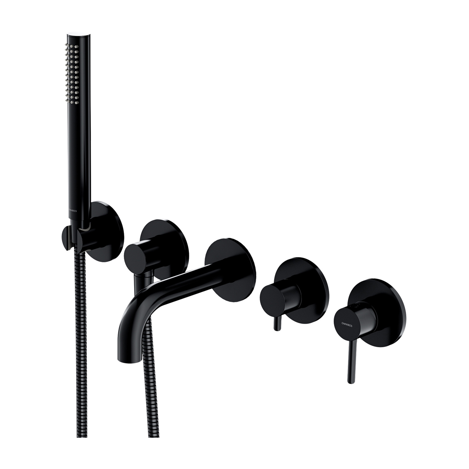 OMNIRES Y 5otvorný zapuštěný kohoutek do vany s krátkým výtokem černý polomatný Y1237-1SBL