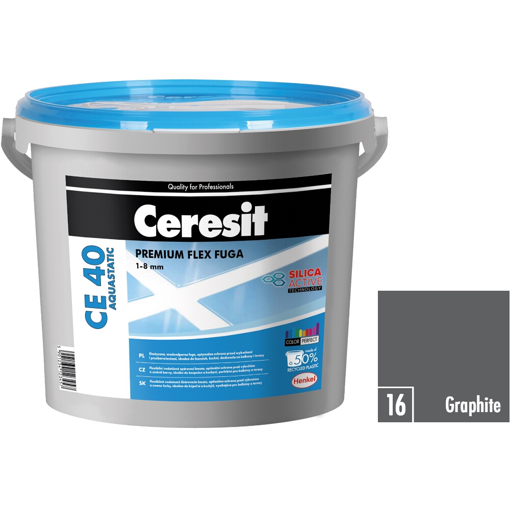 Flexibilní spárovací hmota Ceresit CE 40 Aquastatic graphite, 5 kg 