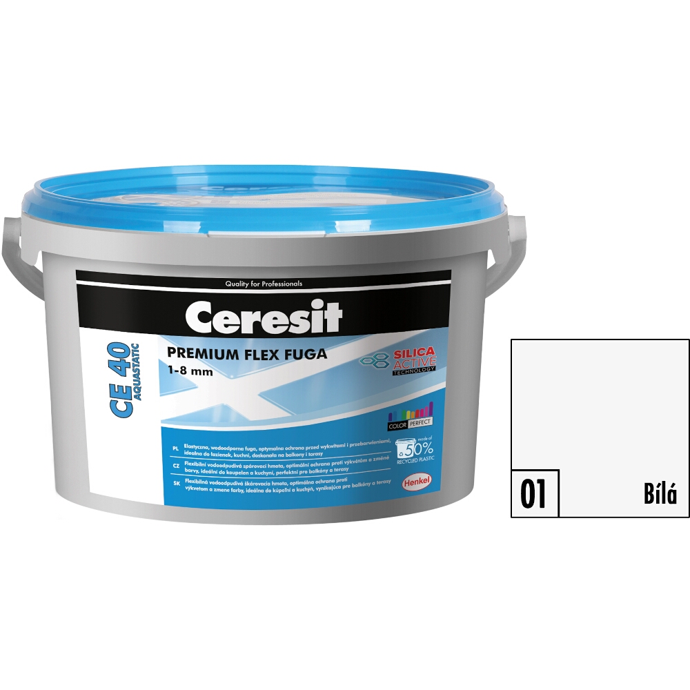 Flexibilní spárovací hmota Ceresit CE 40 Aquastatic bílá, 2 kg 