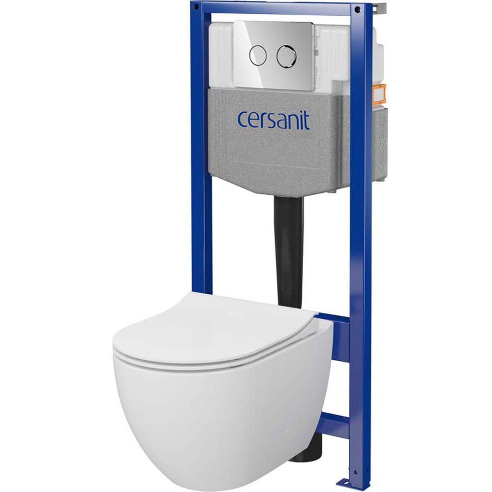 CERSANIT GARDA SYSTEM 50 pneumatická podomítková sada, mísa, sedátko, chromované tlačítko S701-770
