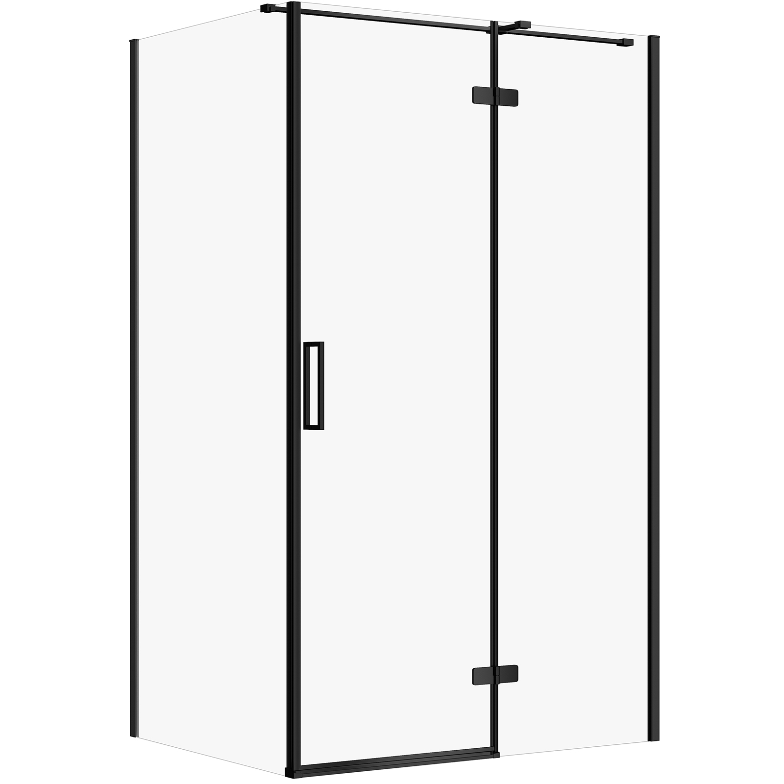 CERSANIT Hranatý sprchový kout JOTA 120x90 pravý černý, čiré sklo S160-027