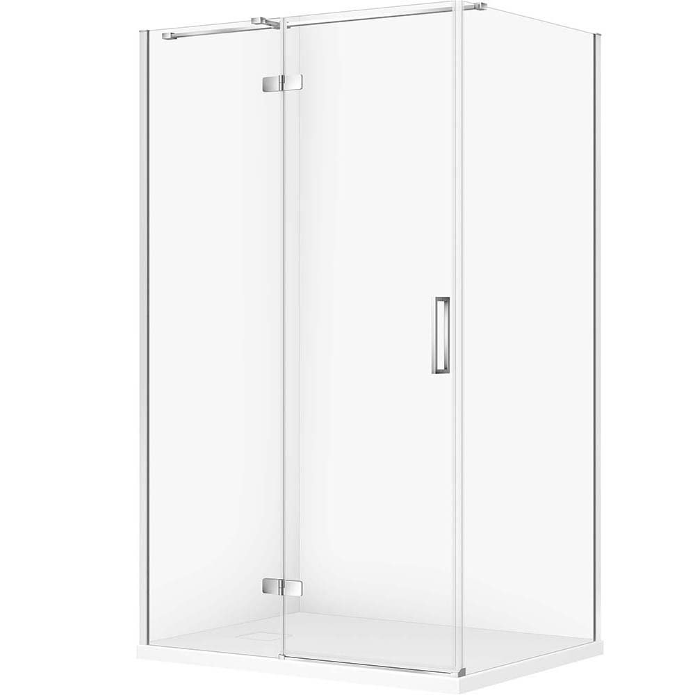 CERSANIT Set obdélníkový sprchový kout JOTA levý 120x90 chrom, sprchová vanička TAKO SLIM bílá matná S601-417